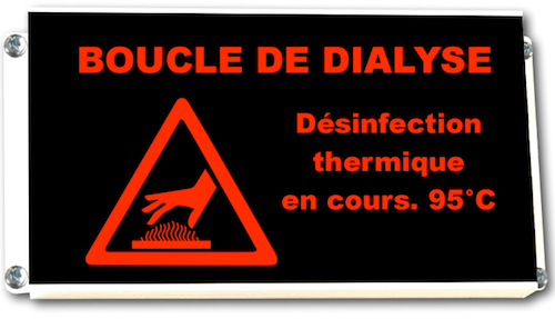 panneau de signalisation lumineuse boucle de dialyse avec pictogramme