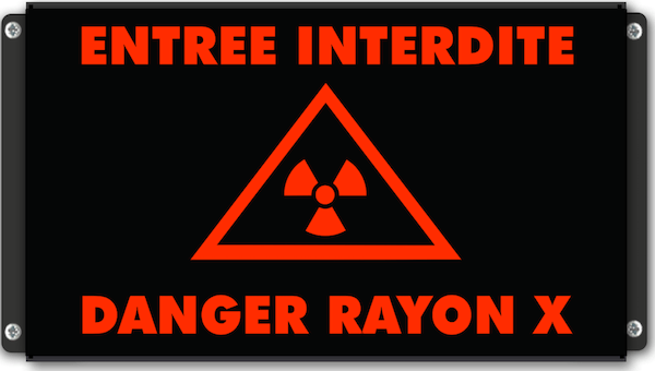 pictoSignalisation lumineuse ENTREE INTERDITE DANGER RAYON X avec pictogramme Radiations