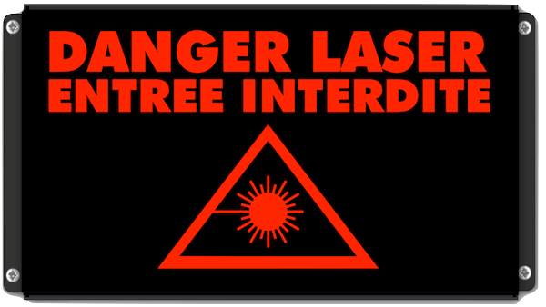 Signalisation lumineuse DANGER LASER ENTREE INTERDITE avec pictogramme