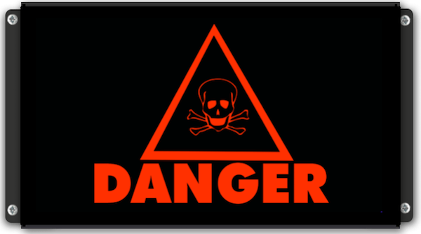 Signalisation lumineuse Danger de mort avec pictogramme tete de mort