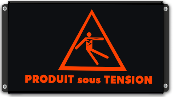 Signalisation lumineuse extra plat PRODUIT sous TENSION pictogramme électrocution