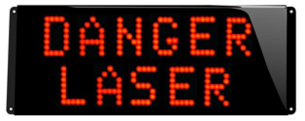 Signalisation lumineuse etanche DANGER LASER a leds