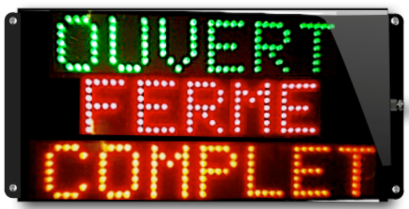 Signalisation lumineuse etanche Parking Ouvert Fermé Complet