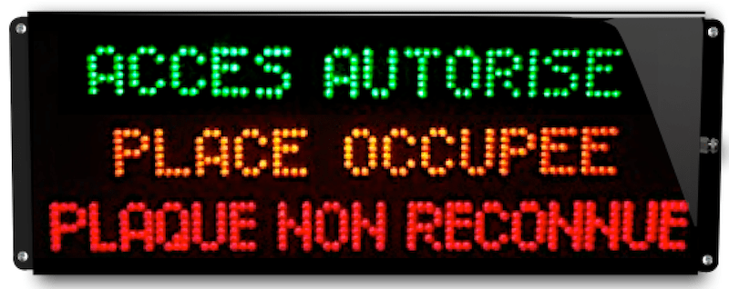 Signalisation lumineuse etanche Parking avec reconnaissance de plaque d'immatriculation